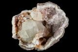 Pink Amethyst Geode Section with Calcite - Argentina #120452-1